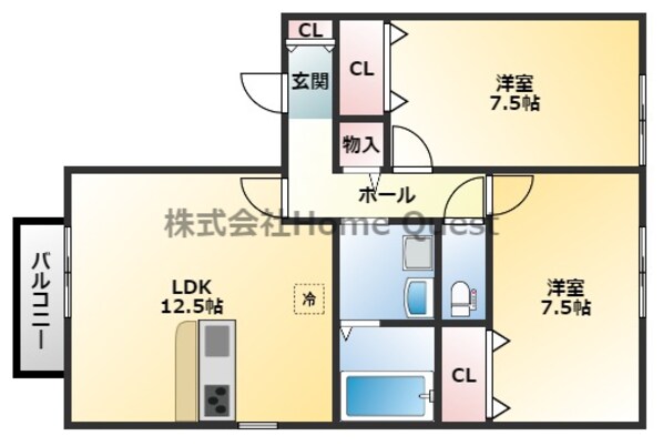 ヴィラージュD棟の物件間取画像